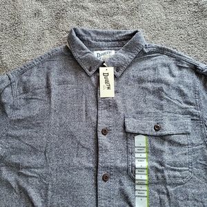 Duluth Shirt Mens Extra Large Blue Gray Button Up Flannel Free Swinging